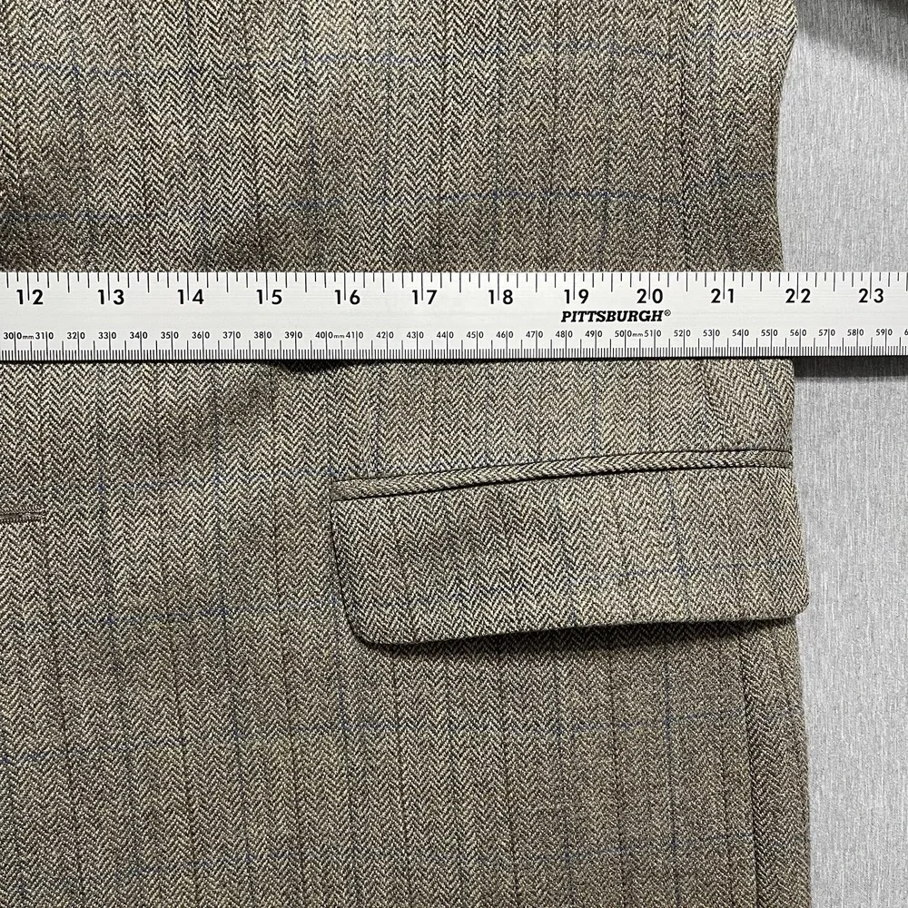 Lauren Ralph Lauren Mens Sport Coat Wool 42R Brown Herringbone Windowpane Preppy